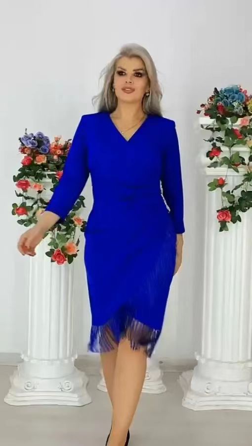 【S-5XL】2024 noua culoare solida marime mare rochie simpla subtire