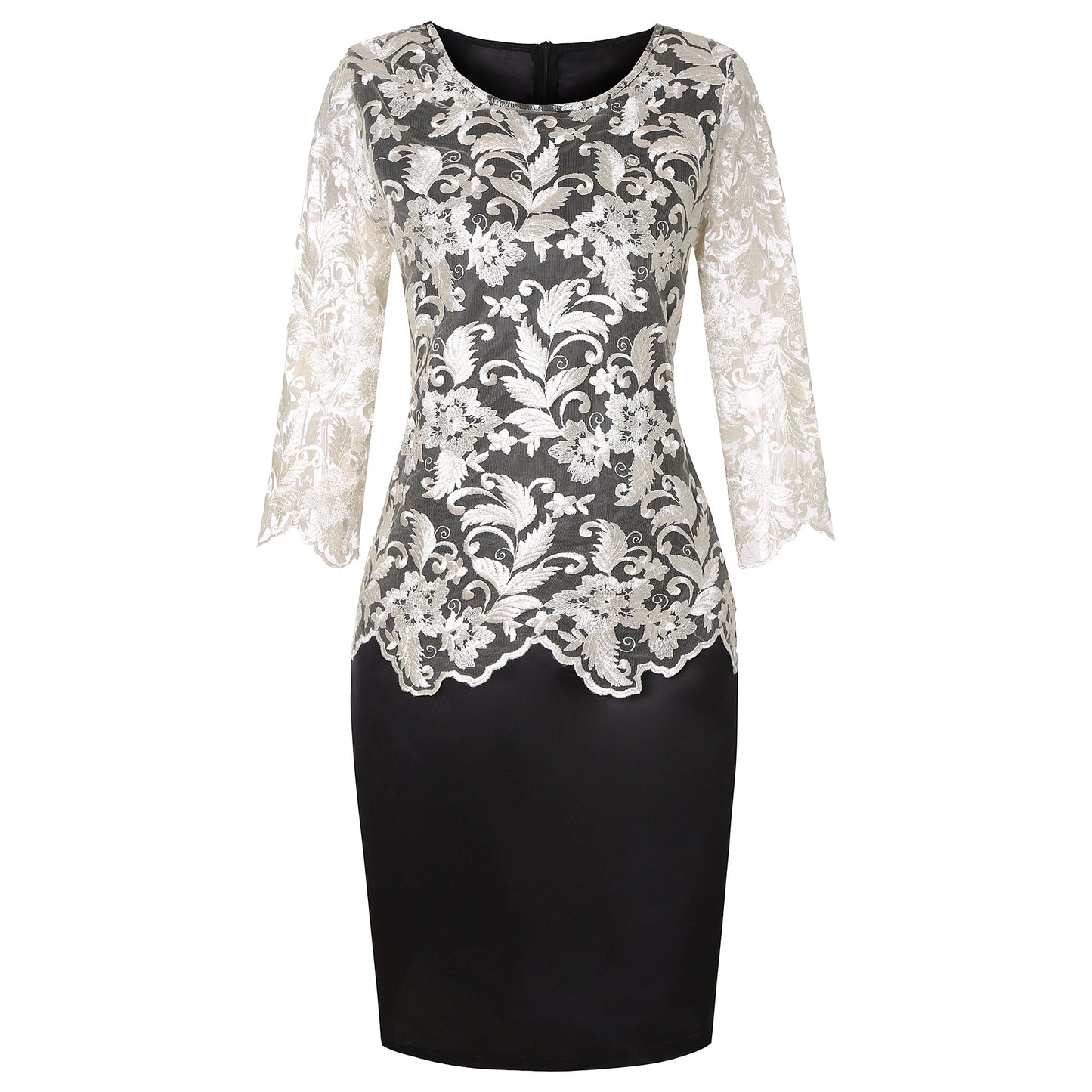 【S-5XL】2024 noua rochie eleganta din doua piese cu imbinare din dantela marime mare