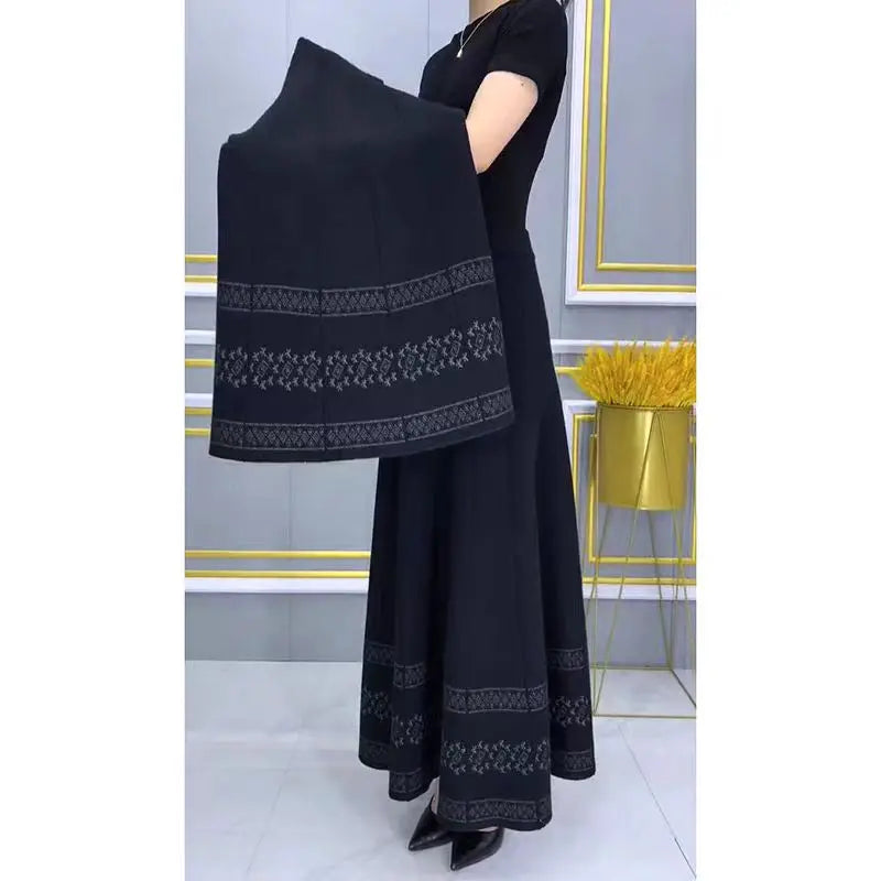 【S-3XL】Fusta de lână îngroșată de toamnă și iarnă