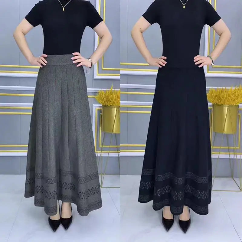 【S-3XL】Fusta de lână îngroșată de toamnă și iarnă
