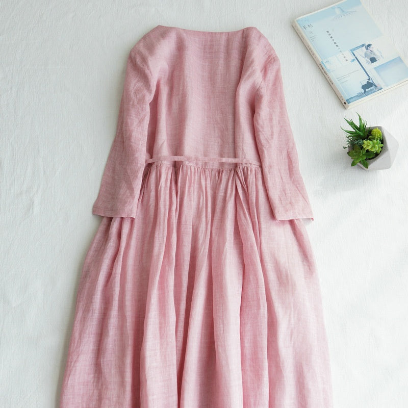 【M-2XL】👗👗2024 rochie lungă nouă din bumbac și in