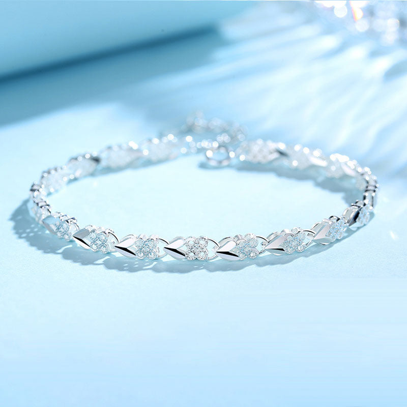 😀👉【Cumpărați unul și primiți unul gratuit】💖🍀Brățară de mână pentru femei, din argint sterling 925, cu trifoi cu patru foi, Love New Fashion