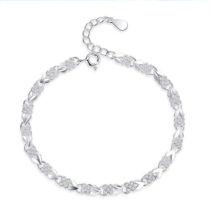 😀👉【Cumpărați unul și primiți unul gratuit】💖🍀Brățară de mână pentru femei, din argint sterling 925, cu trifoi cu patru foi, Love New Fashion