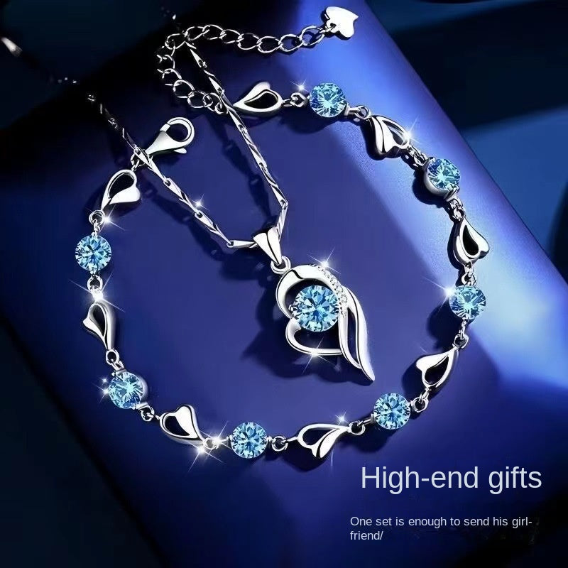 ❣️❣️Set bratara + colier din argint 925 Heart of the Ocean