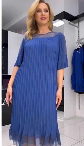 🔥🔥【Vânzare de lichidare 80%OFF】【S-5XL】❤️2024 noua rochie eleganta de culoare solida din sifon