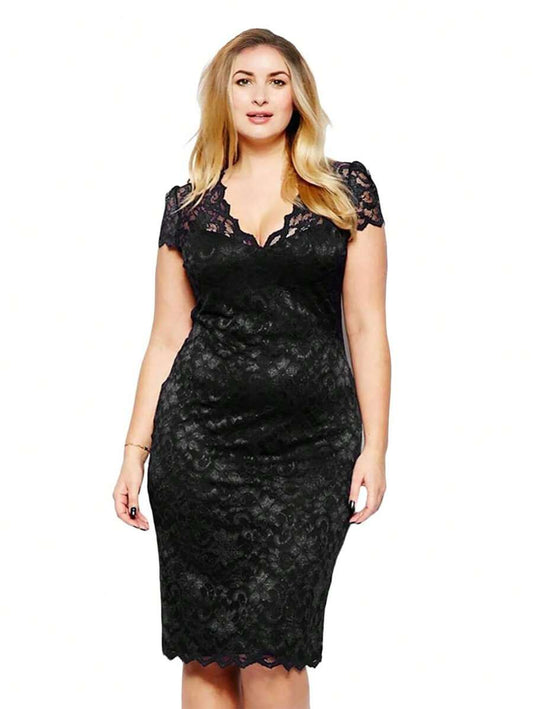 【S-5XL】2024 Noua Rochie Eleganta din Dantela Marime Plus
