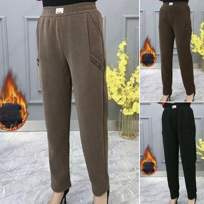 【2XL-5XL】Noua toamna si iarna ingrosata catifea pantaloni largi casual mari marime✅【55-92.5kg】